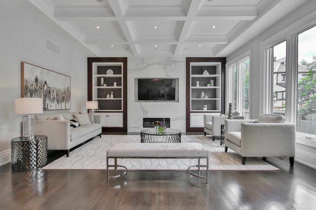 Modern living room with elegant furniture.